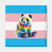 Transgender Pride Flag with Rainbow Panda マグネット (正面)