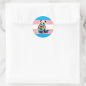 Transgender Pride Flag with Rainbow Panda ラウンドシール (バッグ)