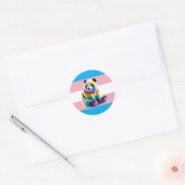 Transgender Pride Flag with Rainbow Panda ラウンドシール (封筒)