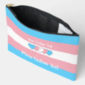 Transgender pride flag with text アクセサリーポーチ (見開き)
