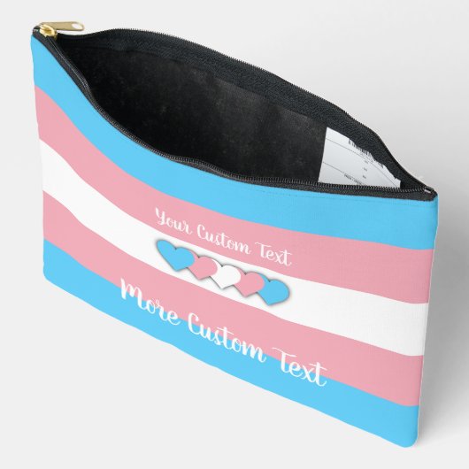 Transgender pride flag with text アクセサリーポーチ (見開き)