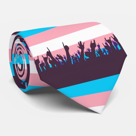 Transgender Pride Flag With Waving Hands ネクタイ (ロール)