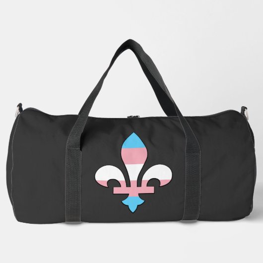 Transgender pride fleur-de-lis ダッフルバッグ (正面)