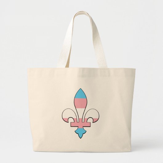 Transgender pride fleur-de-lis ラージトートバッグ (正面)