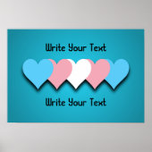 Transgender pride hearts Poster ポスター (正面)