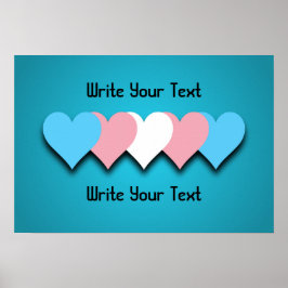 Transgender pride hearts Poster ポスター