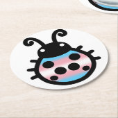 Transgender Pride Ladybug Coaster ラウンドペーパーコースター (アングル)