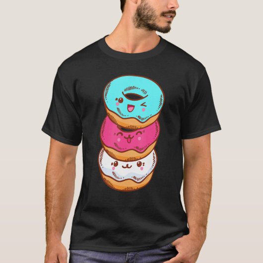 Transgender Pride LGBT LGBTQ Flag Cute With Donut  Tシャツ (正面)