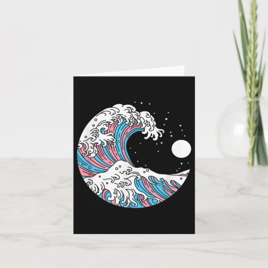 Transgender Pride Lgbtq Trans Flag - Japanese Wave カード (正面)