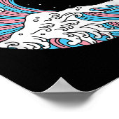 Transgender Pride Lgbtq Trans Flag - Japanese Wave ポスター (角)
