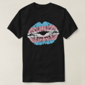 Transgender Pride Lips Kiss Trans Flag Transseual  Tシャツ (デザイン正面)