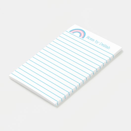 Transgender Pride Rainbow Flag Lined Custom ポストイット (アングル)