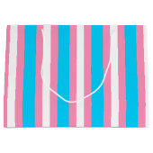  Transgender Stripes Flag Birthday ラージペーパーバッグ (正面)
