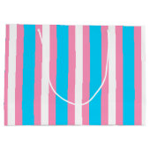  Transgender Stripes Flag Birthday ラージペーパーバッグ (裏面)