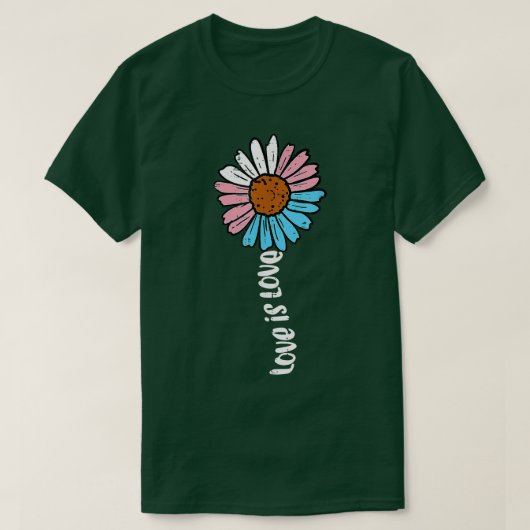 Transgender Sunflower Love Trans Pride Stuff Flag Tシャツ (デザイン正面)