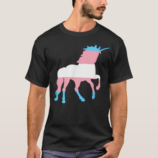 Transgender UnicornTransフラグプライドLGBTQ Tee Tシャツ (正面)