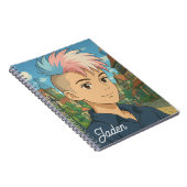 Transgender with Mohawk Anime Person | LGBTQIA+  ノートブック (右側)