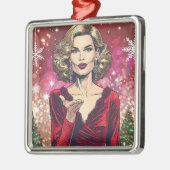 Transgender Woman Festive Christmas   メタルオーナメント (左)