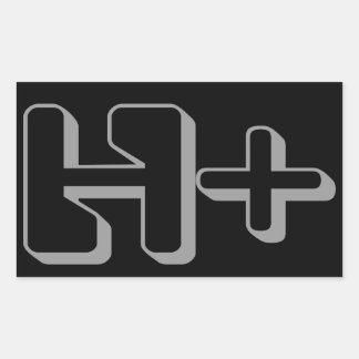 TRANSHUMANISMシンボルステッカー 長方形シール