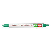 Transit Toronto Retractable Pen - Green 黒ボールペン (正面)