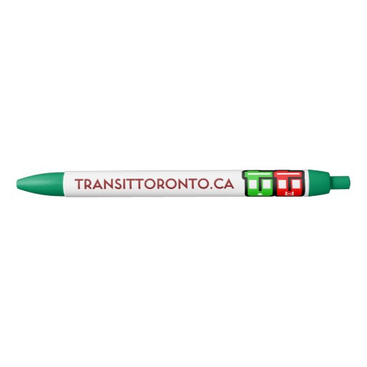 Transit Toronto Retractable Pen - Green 黒ボールペン (正面)