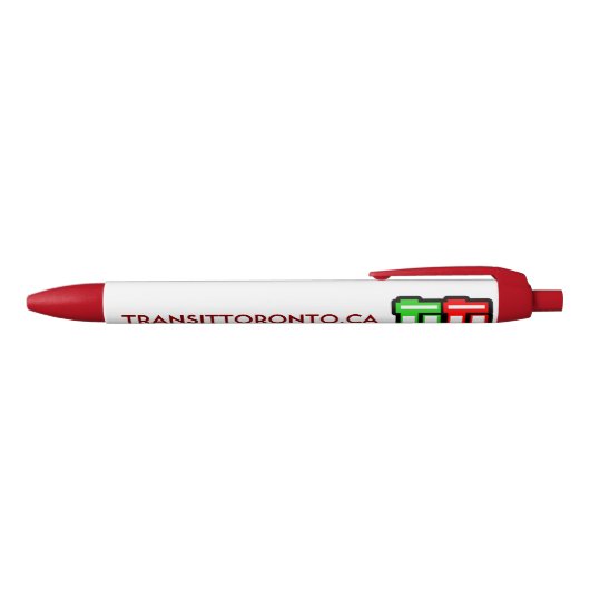 Transit Toronto Retractable Pen - Red 黒ボールペン (トップ)