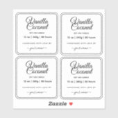 Translucent Clear Custom Candle Labels シール (シート)