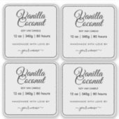 Translucent Clear Custom Candle Labels シール (正面)