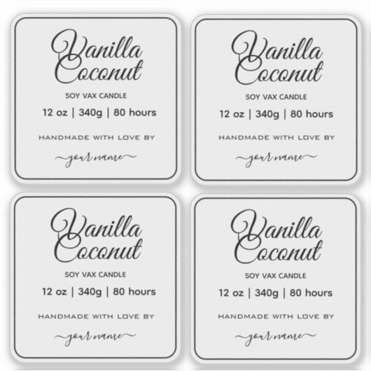 Translucent Clear Custom Candle Labels シール (正面)