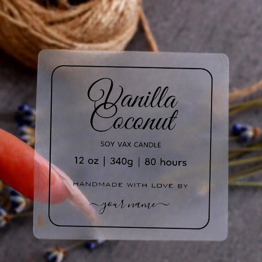 Translucent Clear Custom Candle Labels シール