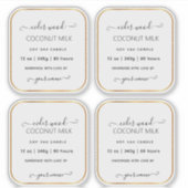 Translucent Clear Custom Gold Candle Labels シール (正面)