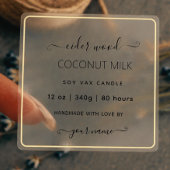 Translucent Clear Custom Gold Candle Labels シール