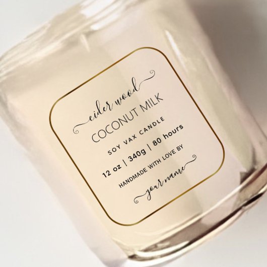 Translucent Clear Custom Gold Candle Labels シール