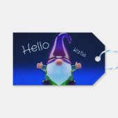 Translucent Glass Gnome Figurine with Custom Name ギフトタグ (正面(横))