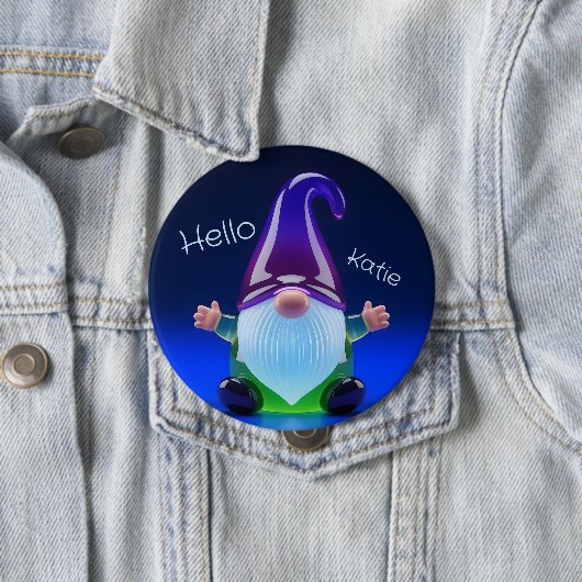Translucent Glass Gnome Figurine with Custom Name 缶バッジ (インサイチュ)