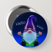 Translucent Glass Gnome Figurine with Custom Name 缶バッジ (正面&裏面)