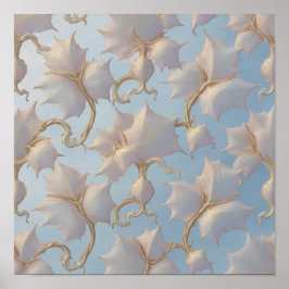 Translucent Iridescent Ivory Fabric Pattern ポスター