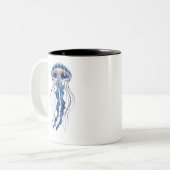 Translucent Jellyfish Ocean Design ツートーンマグカップ (正面左)
