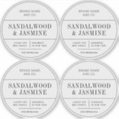 Translucent Minimalist Apothecary Candle Labels シール (正面)