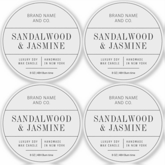Translucent Minimalist Apothecary Candle Labels シール (正面)
