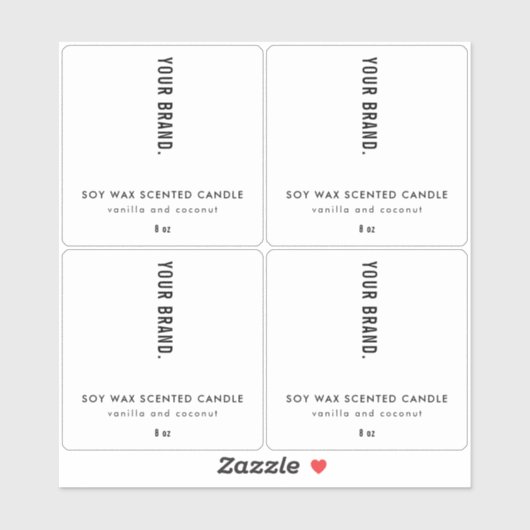 Translucent Modern Minimalist Clear Candle Labels シール (シート)