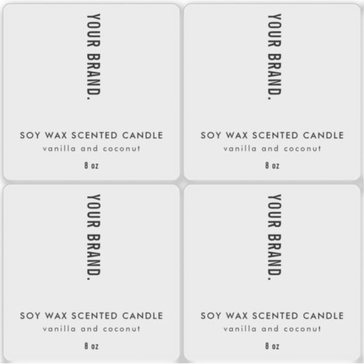 Translucent Modern Minimalist Clear Candle Labels シール (正面)