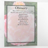 Translucent Variegated Pink Roses Floral Photo 三つ折り案内状 (内部最初)