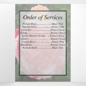 Translucent Variegated Pink Roses Floral Photo 三つ折り案内状 (内部中)