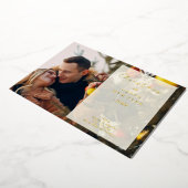 Transparency Overlay Photo Whimsical Merry Xmas 箔招待状 (回転した状態)