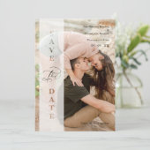 Transparency Photo Script Cut Paper Effect Wedding セーブザデート (スタンド正面)