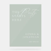 Transparent Acrylic Green Wedding Welcome Sign アクリルサイン (正面)