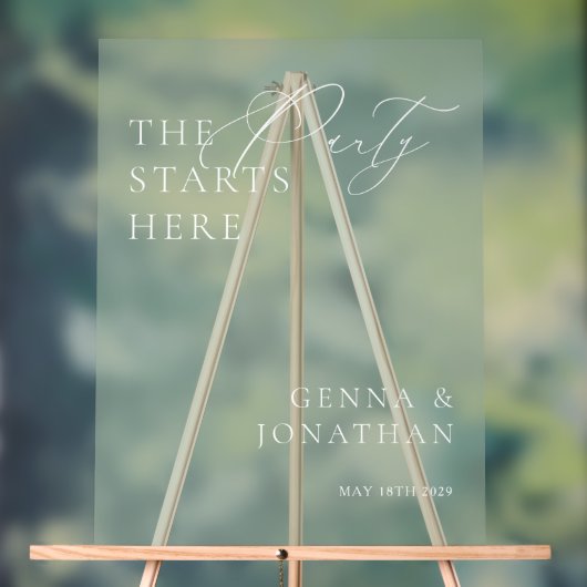 Transparent Acrylic Green Wedding Welcome Sign アクリルサイン (ニュートラル)