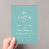 Transparent Aqua Acrylic Wedding Invitation Card アクリル招待状 (インサイチュ (ポータブル))