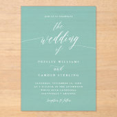 Transparent Aqua Acrylic Wedding Invitation Card アクリル招待状 (正面)